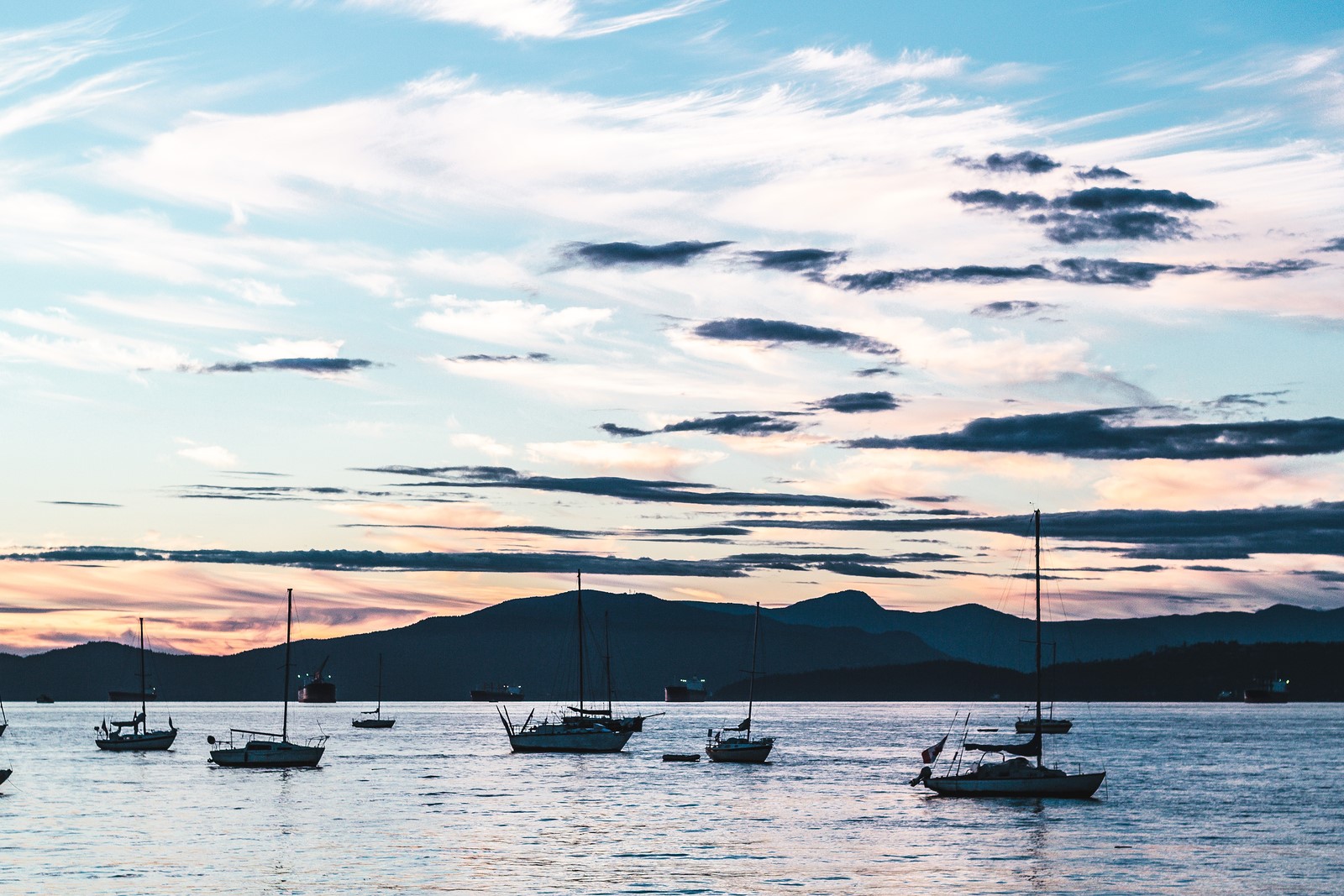 Sunset Kitsilano Beach In Vancover Canada